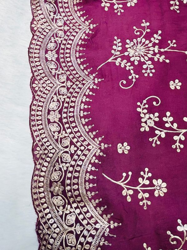 Buy New Designer Cut Work Saree - With Zari Pita Work - Image 2
