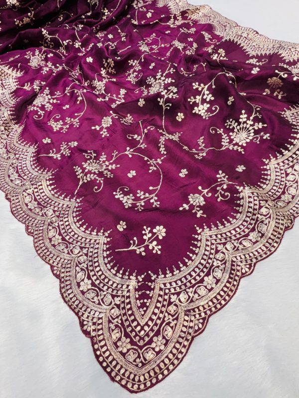Buy New Designer Cut Work Saree - With Zari Pita Work - Image 3
