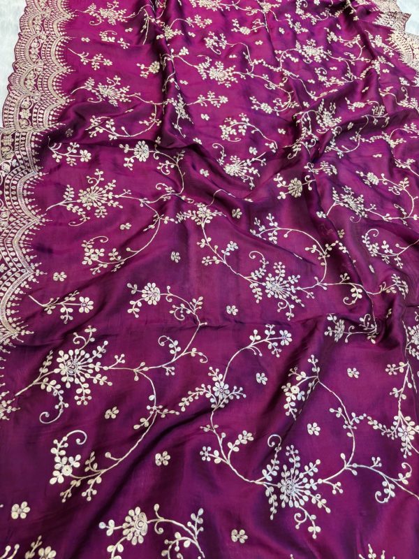 Buy New Designer Cut Work Saree - With Zari Pita Work - Image 4