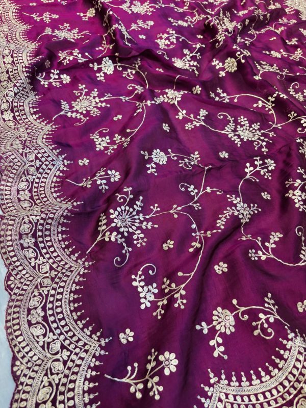 Buy New Designer Cut Work Saree - With Zari Pita Work - Image 5