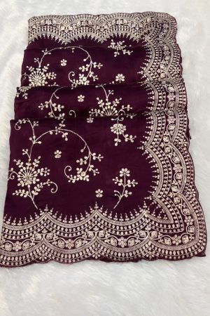 Buy New Designer Cut Work Saree - With Zari Pita Work