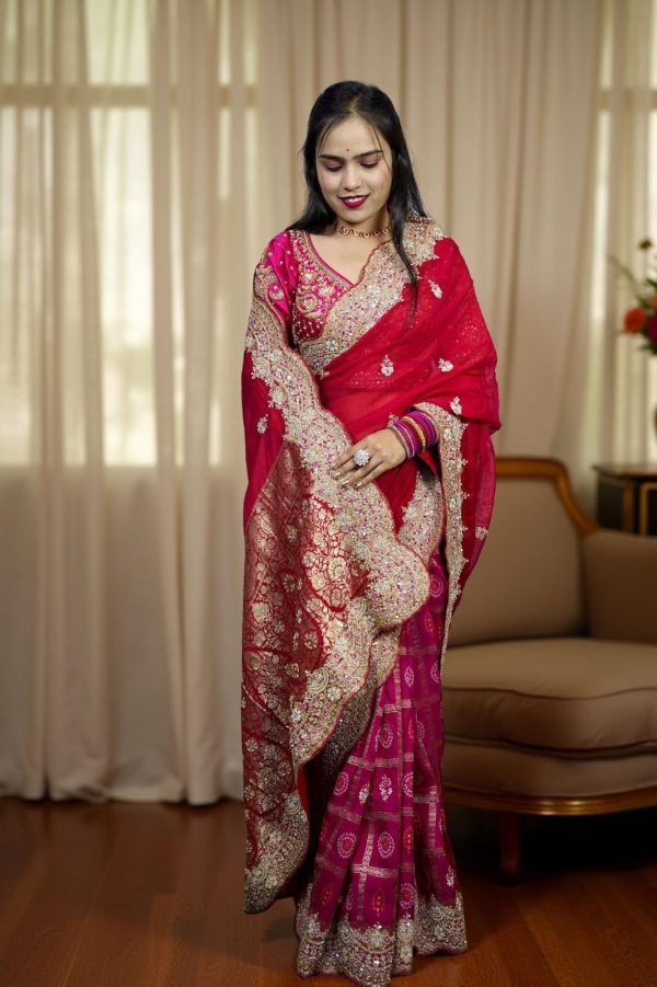 Buy New Designer Wedding Saree Perfect For New Bride - Image 2