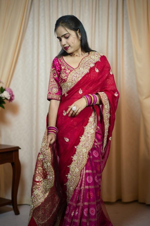 Buy New Designer Wedding Saree Perfect For New Bride - Image 6