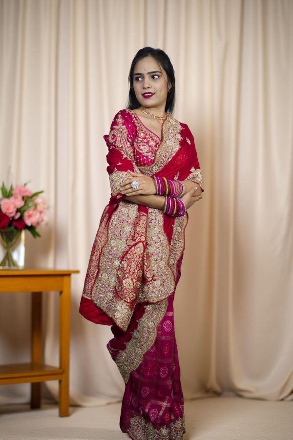 Buy New Designer Wedding Saree Perfect For New Bride - Image 3
