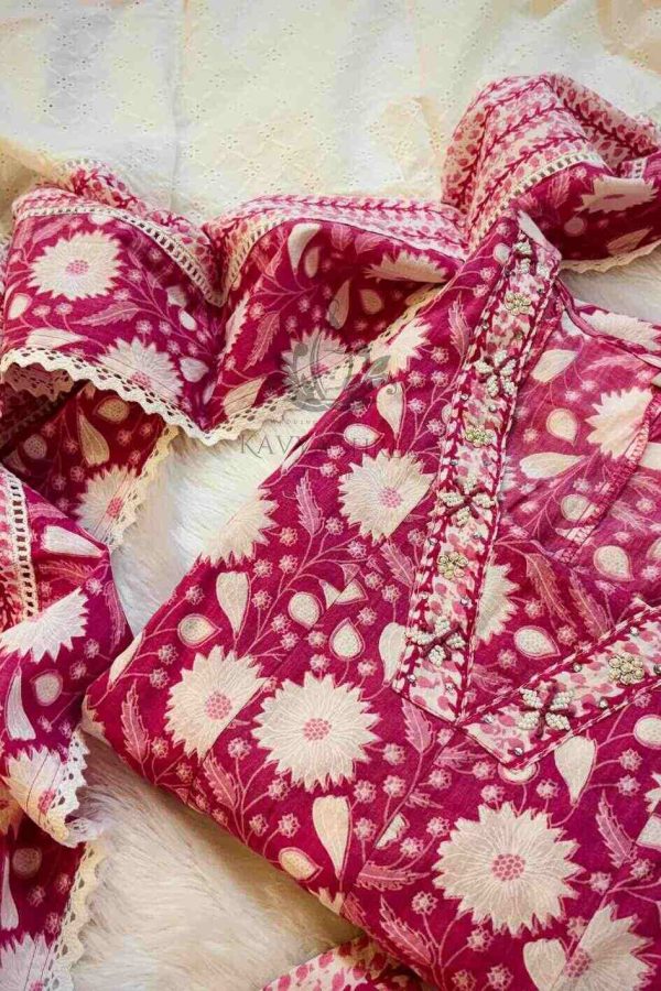 Mof Mul Cotton Anarkali with Chikankari Charm - Image 4