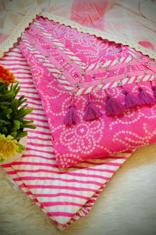 Light Pink Anarkali Suit with Floral Dupatta